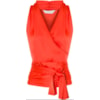 ANTHOLOGIA - BLUSA CETIM CACHE-COEUR CAVADA - CORAL