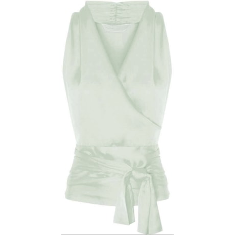 ANTHOLOGIA - BLUSA CETIM CACHE-COEUR CAVADA SAINT TROPEZ - VERDE