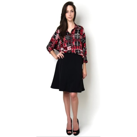 ANTHOLOGIA - CAMISA CETIM XADREZ QUADRADA - VERMELHO