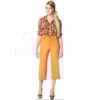 ANTHOLOGIA - CAMISA VISCOSE ESTAMPADA BOLSO CHAPADO - LARANJA