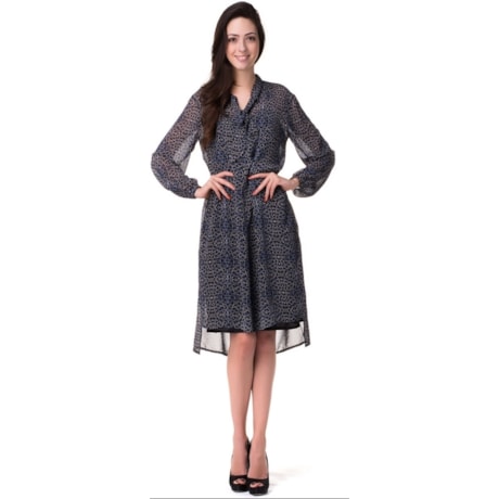 ANTHOLOGIA - TÚNICA ESTAMPADA LAÇO COM COMBINAÇÃO - PRETO ANTHOLOGIA - TÚNICA ESTAMPADA LAÇO COM COMBINAÇÃO - PRETO