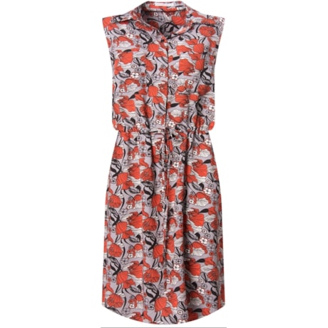 ANTHOLOGIA - VESTIDO BLUSADO ESTAMPADO COM BOLSOS SEM MANGAS - CINZA ANTHOLOGIA - VESTIDO BLUSADO ESTAMPADO COM BOLSOS SEM MANGAS - CINZA