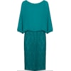 ANTHOLOGIA - VESTIDO SHIFFON C/ SAIA RENDADA M/L - TURQUESA