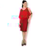 ANTHOLOGIA - VESTIDO SHIFFON C/ SAIA RENDADA M/L - VERMELHO