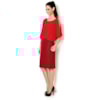 ANTHOLOGIA - VESTIDO SHIFFON C/ SAIA RENDADA M/L - VERMELHO