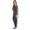 BANANA CAFÉ - BLUSA CROPPED TRICOT MESCLA COLOR C/PAETÊ - VERDE