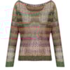 BANANA CAFÉ - BLUSA CROPPED TRICOT MESCLA COLOR C/PAETÊ - VERDE