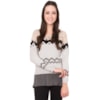 BANANA CAFÉ - BLUSA TRICOT CROPPED ÉTNICO - CINZA