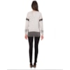 BANANA CAFÉ - BLUSA TRICOT CROPPED ÉTNICO - CINZA