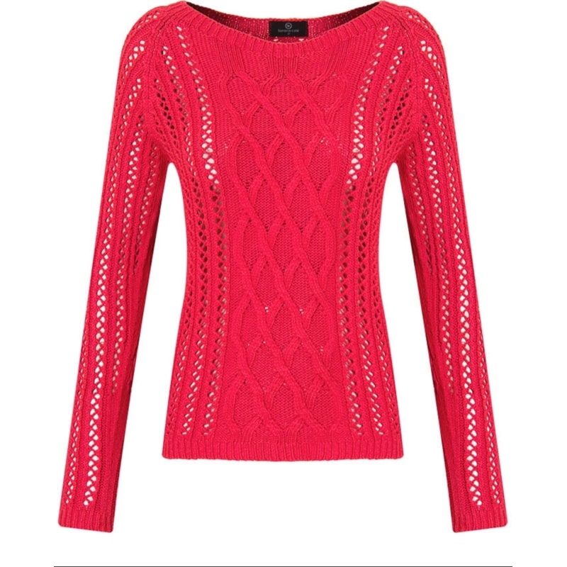 BANANA CAFE - BLUSA TRICOT DEC CANOA M/L - GOIABA