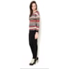 BANANA CAFE - BLUSA TRICOT JACQUARD MESCLA FIOS CROPPED - BEGE