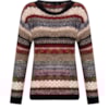 BANANA CAFE - BLUSA TRICOT JACQUARD MESCLA FIOS CROPPED - BEGE