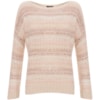 BANANA CAFÉ - BLUSA TRICOT MIX FIOS COM PAETÊ - CRU