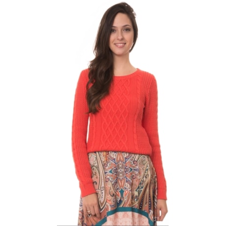 BANANA CAFÉ - BLUSA TRICOT TRANÇAS - VERDE