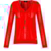 BANANA CAFE - BLUSA TRICOT V TRANÇAS 100% ALGODAO - VERMELHO