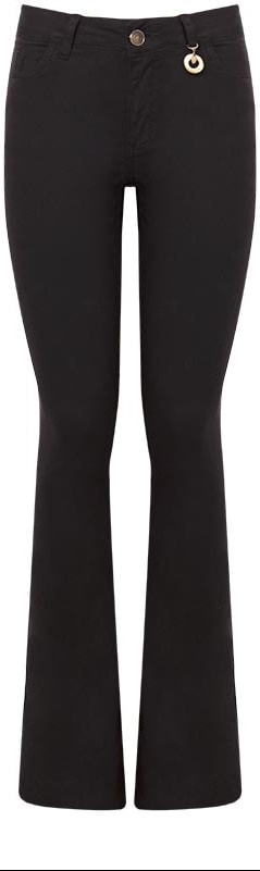 calça flare jeans preta