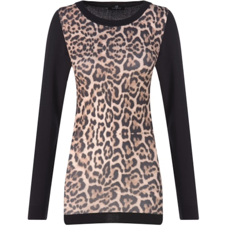 BANANA CAFÉ - MAXIPULL FRENTE JACQUARD - MARROM BANANA CAFÉ - MAXIPULL FRENTE JACQUARD - MARROM