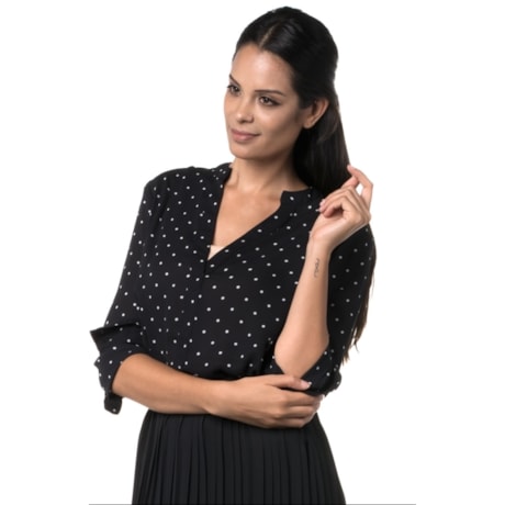 BATA AMÍSSIMA CHIFFON ESTAMPA POÁ - P&B