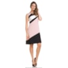 BELART - VESTIDO RECORTE BICOLOR BUSTO TELA - ROSA