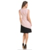 BELART - VESTIDO RECORTE BICOLOR BUSTO TELA - ROSA