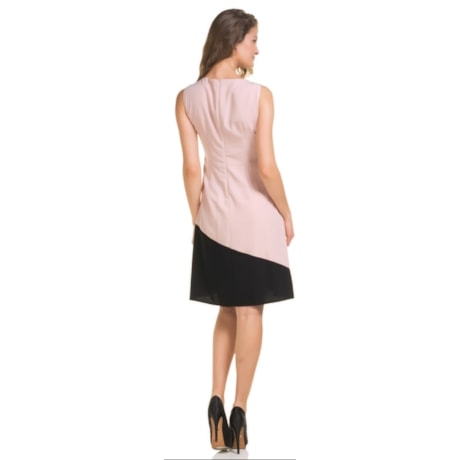 BELART - VESTIDO RECORTE BICOLOR BUSTO TELA - ROSA BELART - VESTIDO RECORTE BICOLOR BUSTO TELA - ROSA