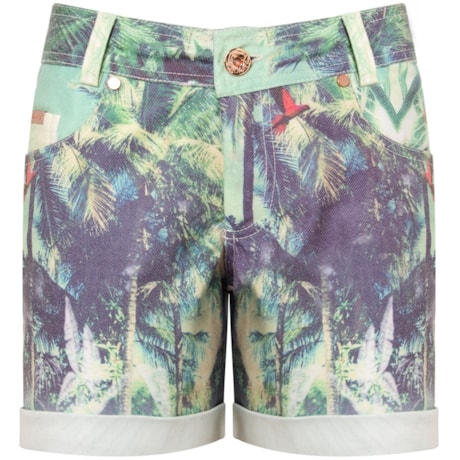 BERMUDA SARJA ESTAMPADA SAUVAGE - VERDE