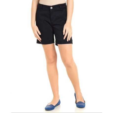 BERMUDA SARJA SCALON CETIM PENTEADO - JEANS