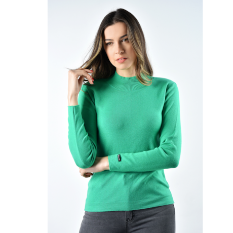 BIAMAR - BLUSA DE TRICOT GOLA CARECA VERDE BIAMAR - BLUSA DE TRICOT GOLA CARECA VERDE