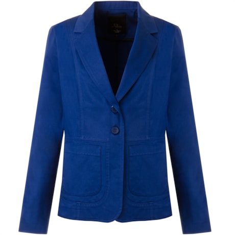 BLAZER ALGODÃO STRECH 2 BOLSOS MANUELA - AZUL