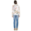 BLAZER FLORAL SARJA C/ STRECH - BRANCO