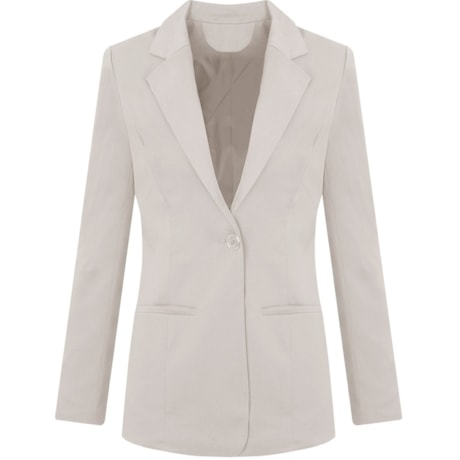 BLAZER POLIVISCOSE M/L 1 BOTÃO COM BOLSO FALSO - OFF WHITE