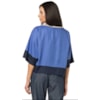 BLUSA 3/4 CHOLET EM CREPE C/ RETILINEA DELAVE - MARINHO