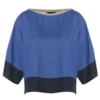 BLUSA 3/4 CHOLET EM CREPE C/ RETILINEA DELAVE - MARINHO