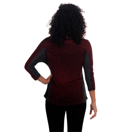 Blusa 3/4 Onça Tricolor Animal Print Blusa 3/4 Onça Tricolor Animal Print