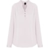BLUSA ACETINADA GOLA  PADRE 3/BOTÕES FRENTE PREGAS M/L - BRANCO