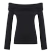 BLUSA ALPHORRIA MAXI GOLA DECOTE CANOA M/L - PRETO BLUSA ALPHORRIA MAXI GOLA DECOTE CANOA M/L - PRETO