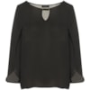 BLUSA AMBICIONE ABERTURA MANGA DETALHE METAL BUSTO - PRETO