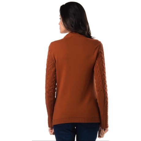 BLUSA AMBICIONE GOLA CARECA TRANÇAS CLÁSSICA - TELHA