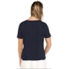 BLUSA AMISSIMA CHIFFON LISA DECOTE V - MARINHO