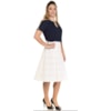 BLUSA AMISSIMA CHIFFON LISA DECOTE V - MARINHO