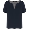 BLUSA AMISSIMA CHIFFON LISA DECOTE V - MARINHO