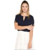 BLUSA AMISSIMA CHIFFON LISA DECOTE V - MARINHO
