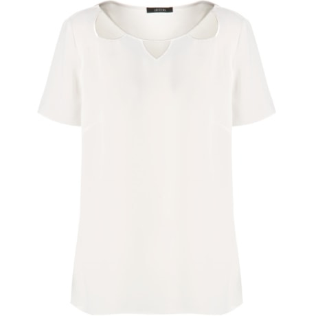 BLUSA AMÍSSIMA CREPE DECOTE VAZADO - OFF WHITE BLUSA AMÍSSIMA CREPE DECOTE VAZADO - OFF WHITE