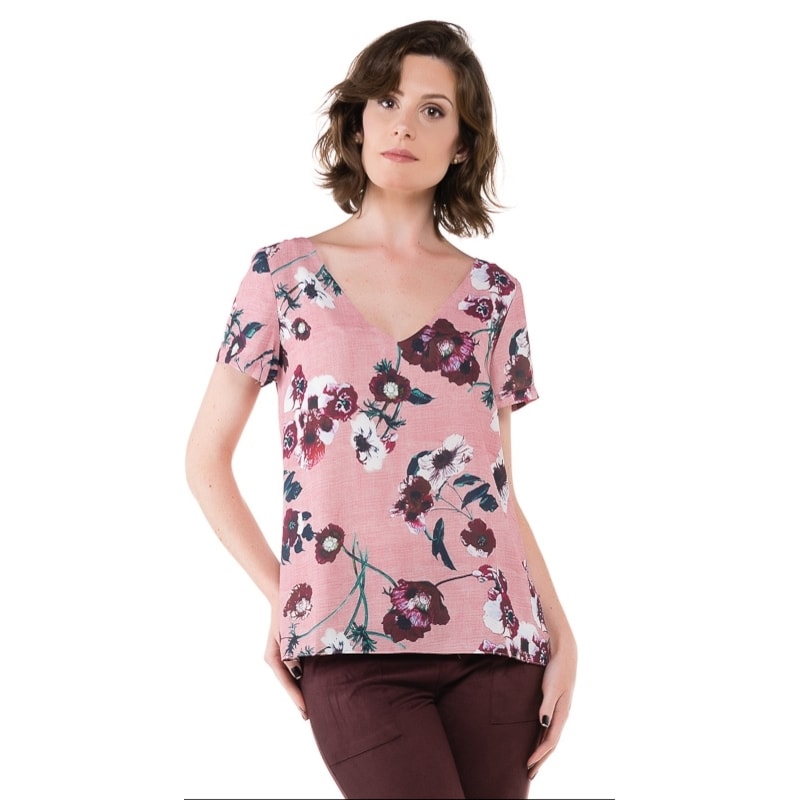 BLUSA AMISSIMA  FLORAS TIRAS - ROSA