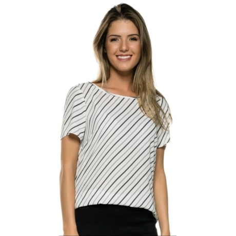 BLUSA AMÍSSIMA LISTRADA TRANSPASSE COSTAS - P&B