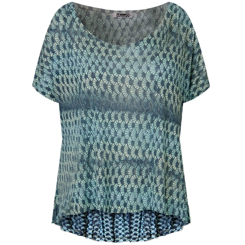 BLUSA AMPLA M/C ESTAMP. MULLET - VERDE