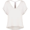 BLUSA AMPLA SHIFFON ILHÓS MANGA - OFF WHITE