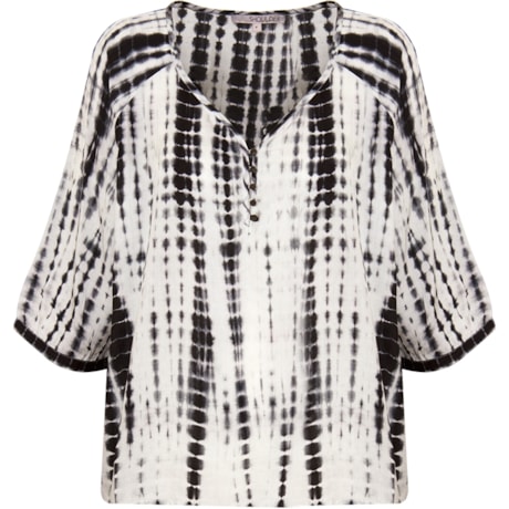 BLUSA AMPLA TIE DYE - PRETO