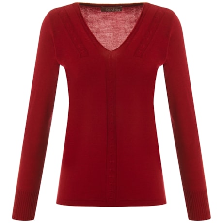 BLUSA BÁSICA COM TRANÇA - CEREJA BLUSA BÁSICA COM TRANÇA - CEREJA