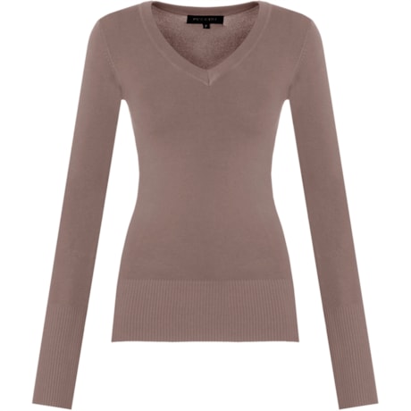 BLUSA BÁSICA DECOTE V - KHAKI